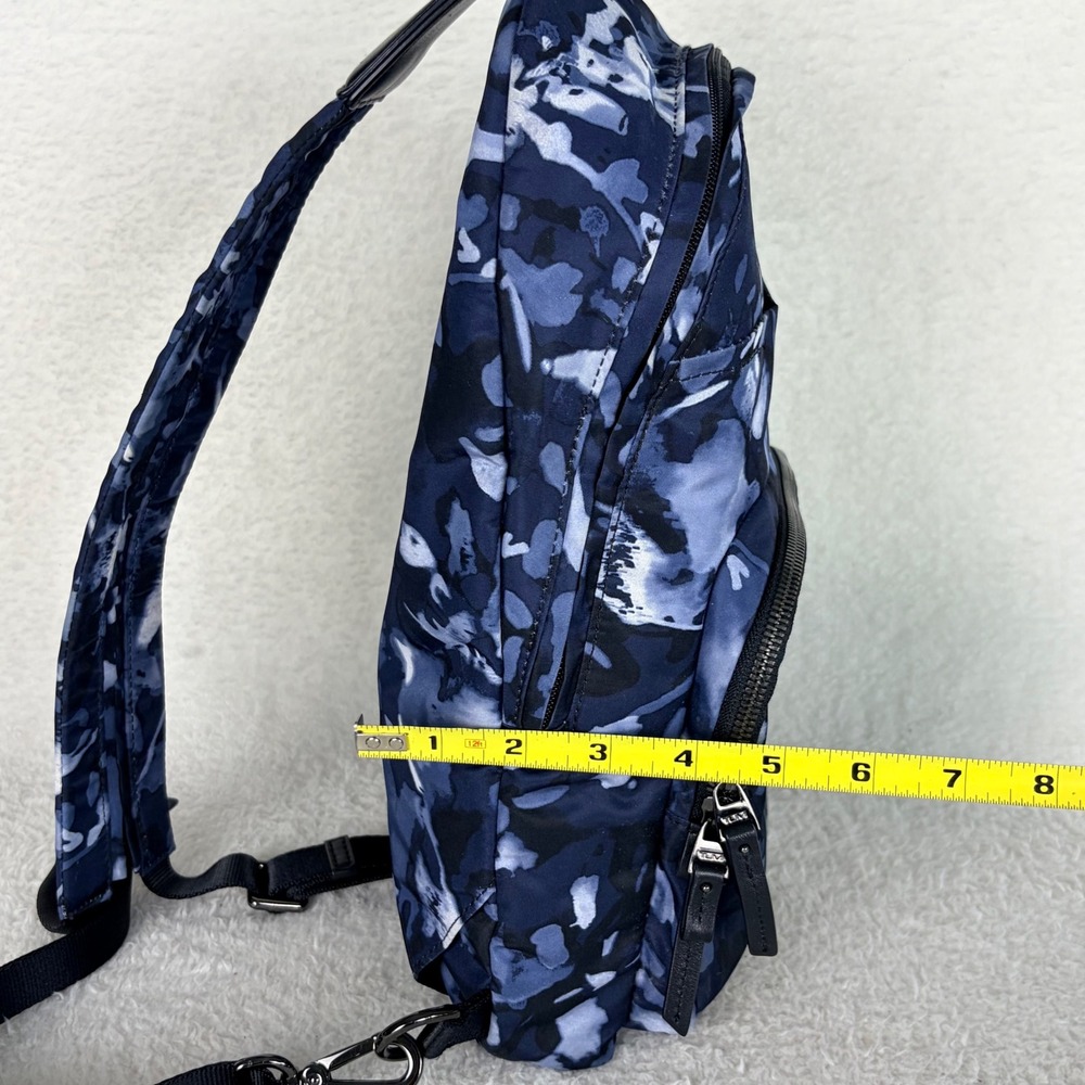 TUMI Voyageur Nadia Convertible Sling Bag Indigo Watercolor Nylon Backpack - Picture 12 of 13